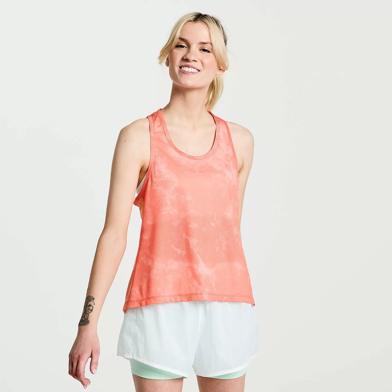 Outlet Saucony Donna Elevate Tank Top ZenithTie-DyePrint