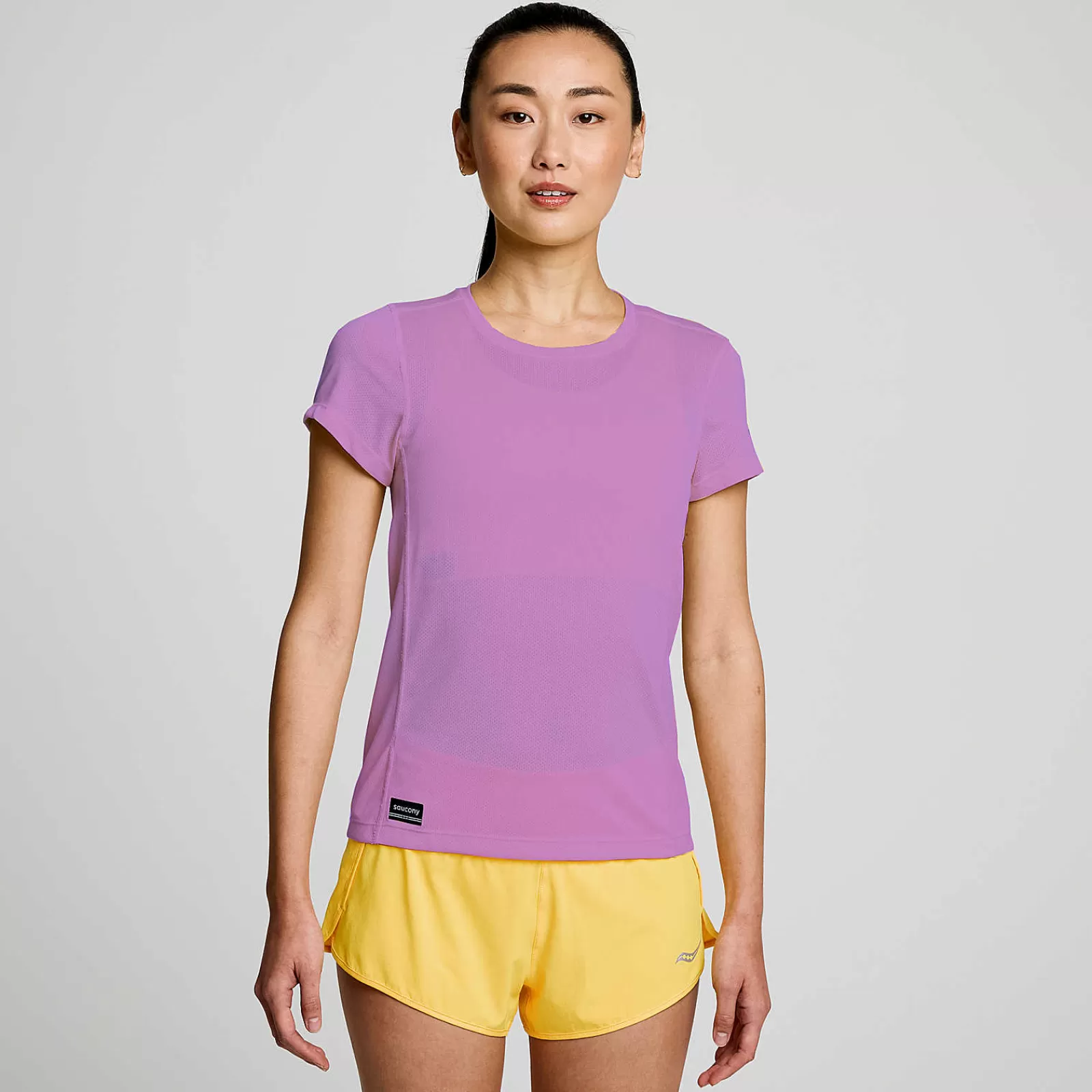 Store Saucony Donna Stopwatch Short Sleeve GrapeHeather